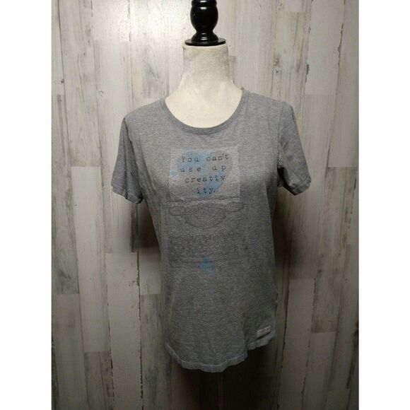 Life Is Good Tops - Life Is Good Women’s Medium Gray "Creativity" Tee